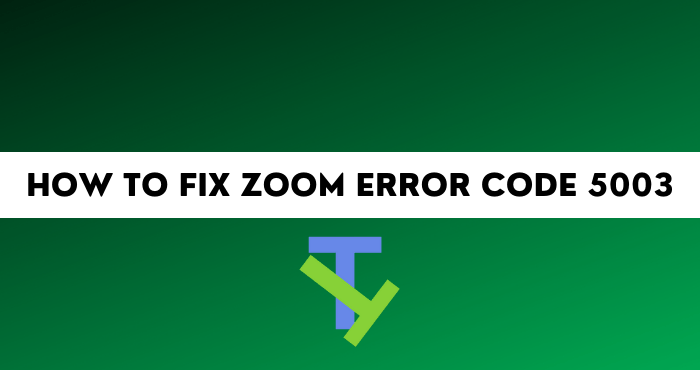How to Fix Zoom Error Code 5003