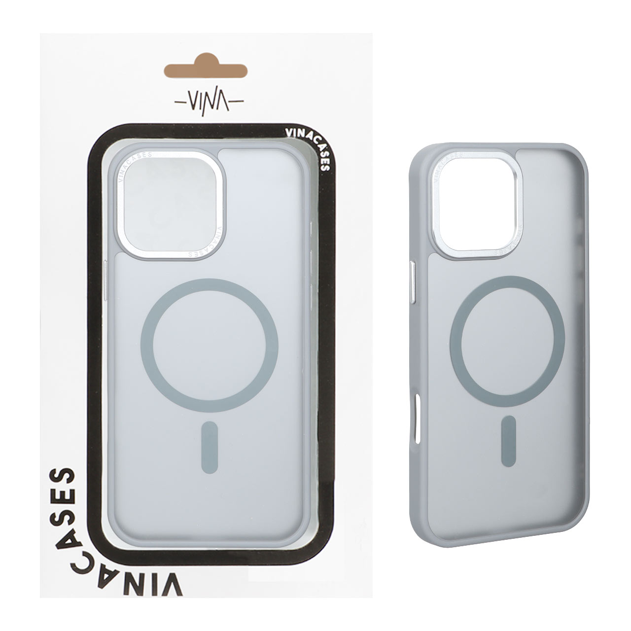 قاب اورجینال Vina مات Magsafe مدل Apple iPhone 16 Pro - خاکستری (پک دار)