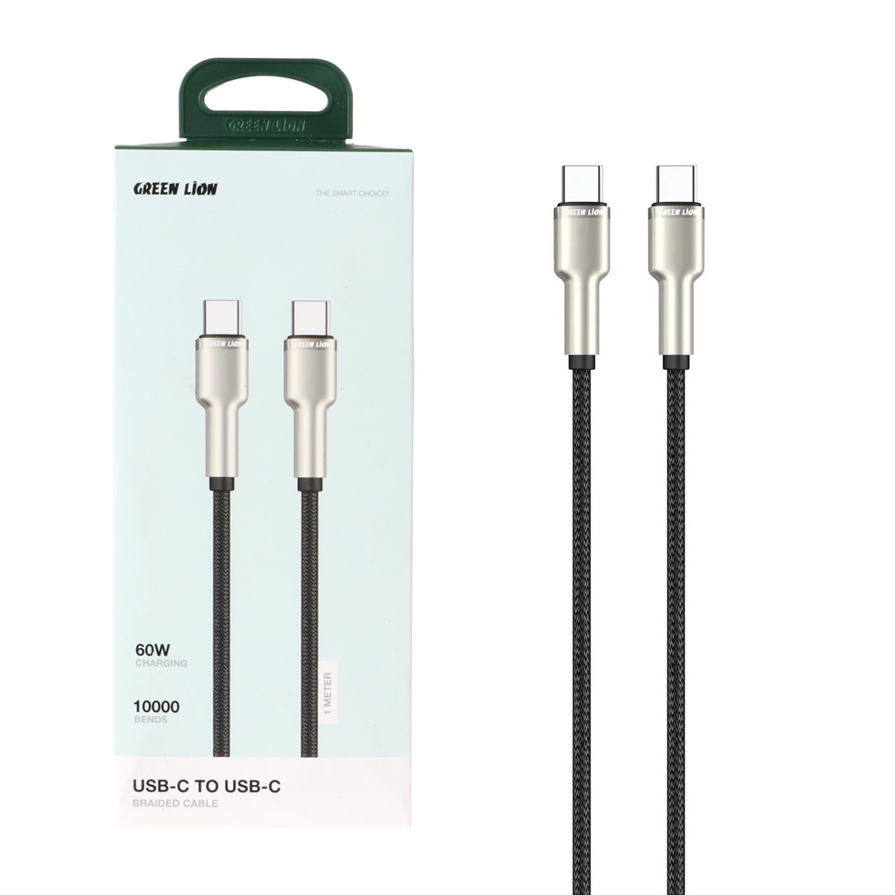 کابل شارژ فست Green Lion Type-C To Type-C مدل GN60BRC2CBK 60W