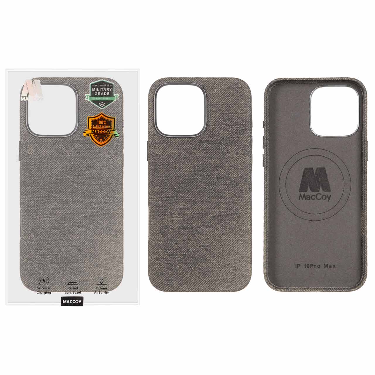 قاب اورجینال MacCoy پارچه ای لنز فلزی Magsafe Apple iPhone 16