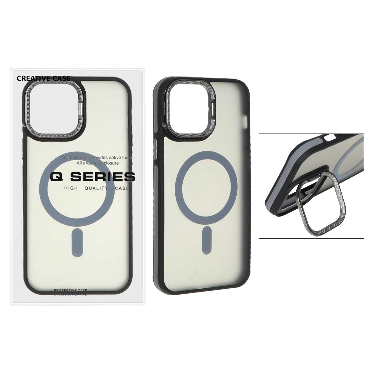 قاب Q Series مات MagSafe استندشو Apple iPhone 13 Pro Max - خاکستری