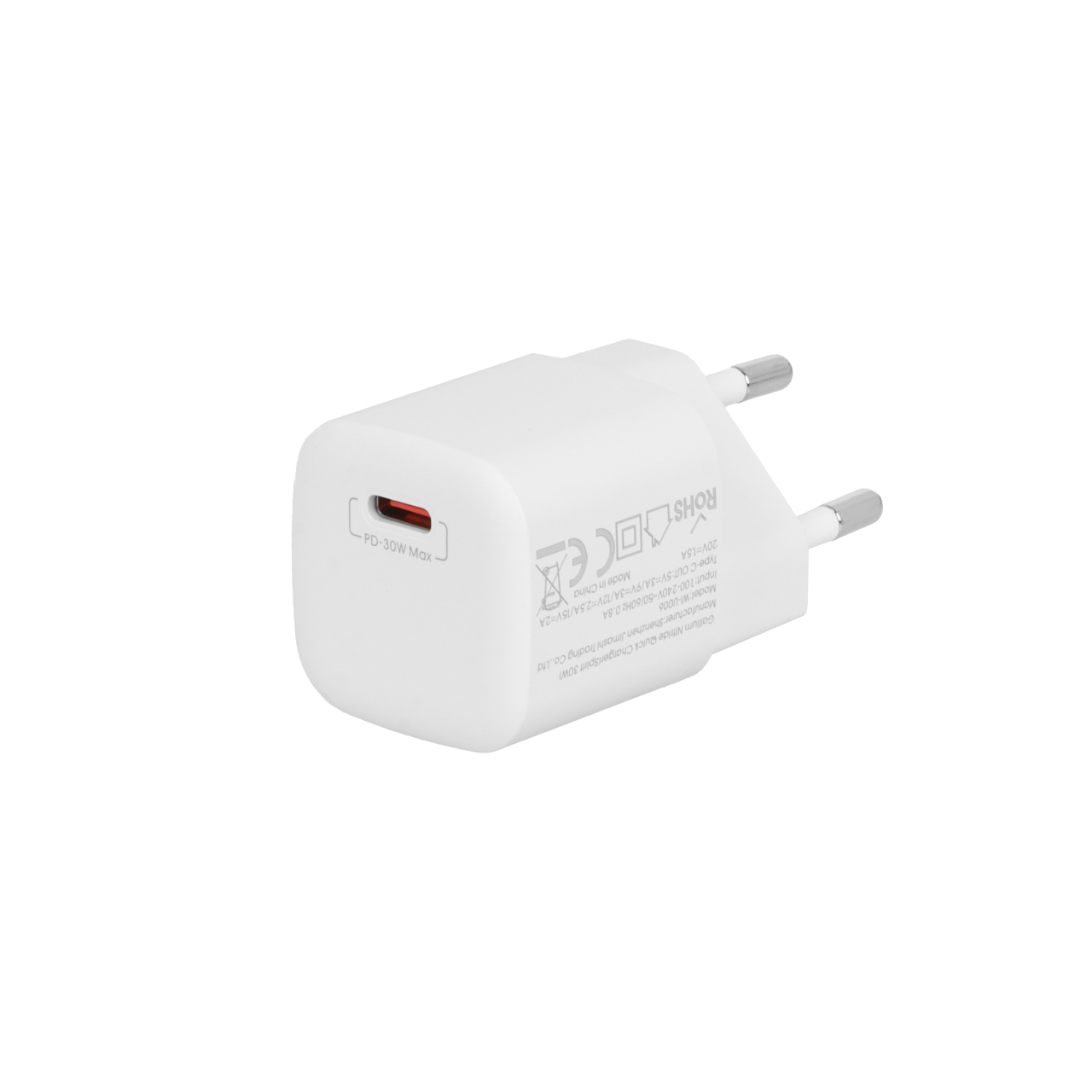 شارژر دیواری فست و PD تک پورت Wiwu مدل U006EU 30W - سفید