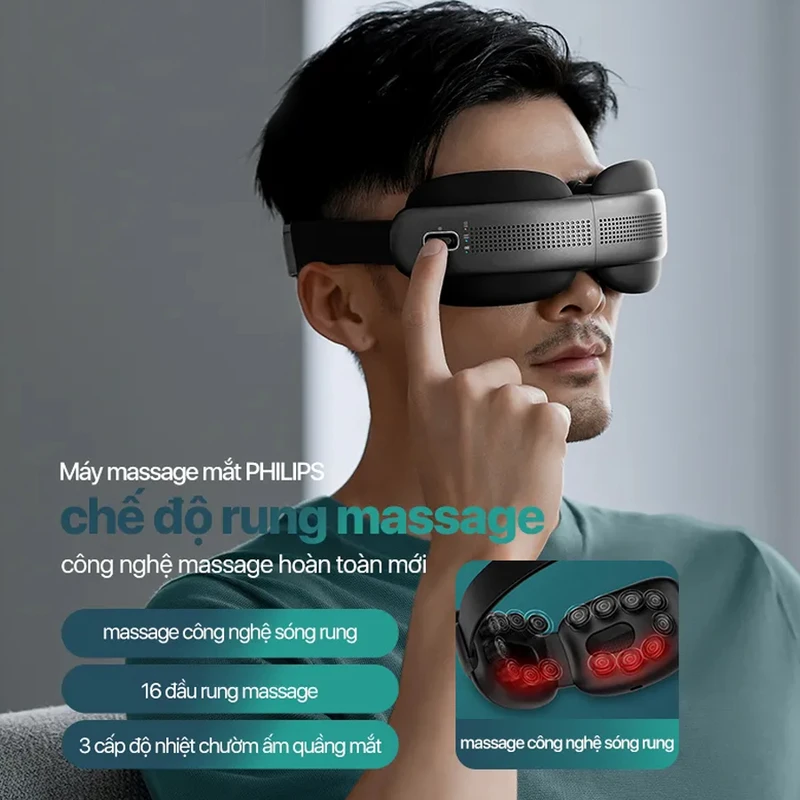 ماساژور چشم Philips PPM2522 Eye Mask Massager Gray اورجینال